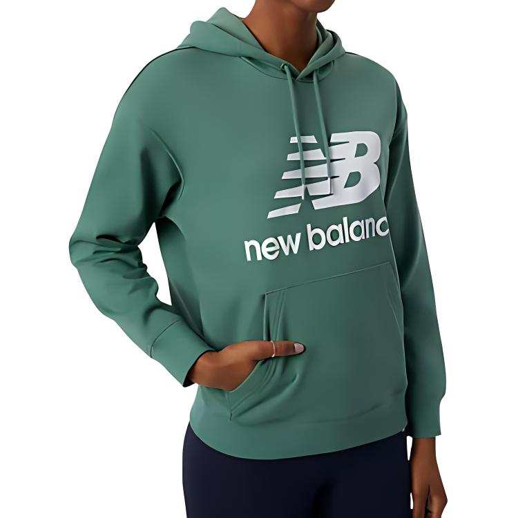 New Balance New Balance Essentials Stacked Oversized Pullover Hoodie Sweatshirt Women's Green