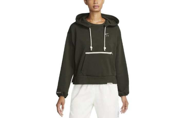 Nike Nike Sweatshirts Women's Olive Green Hooded Moderate Regular