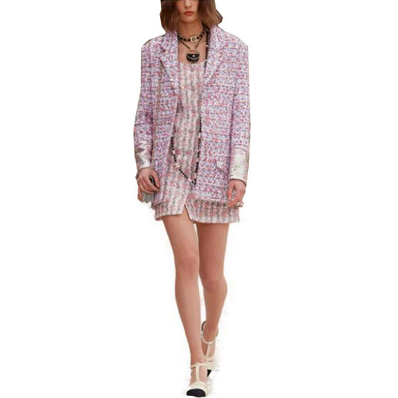 CHANEL Jackets Women's Pink Suit Collar Moderate Other