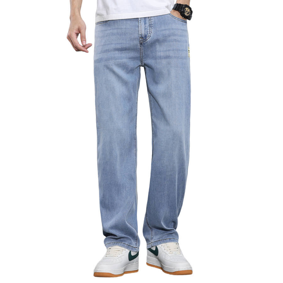 BALENO Jeans Men's Blue Thin Straight Fit Pants