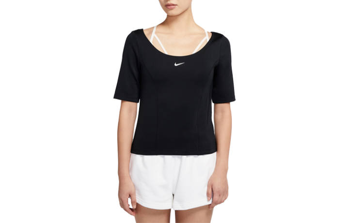 Nike Nike SPORTSWEAR TECH PACK T Shirts Women's Black Crew Neck Moderate Straight Fit