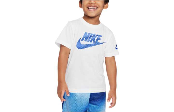 Nike Nike Brandmark Futura T Shirt White Kids'