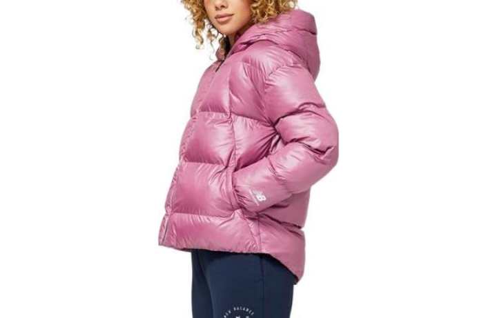 New Balance New Balance Solid Color Hooded Puffer Jacket Women's Pink