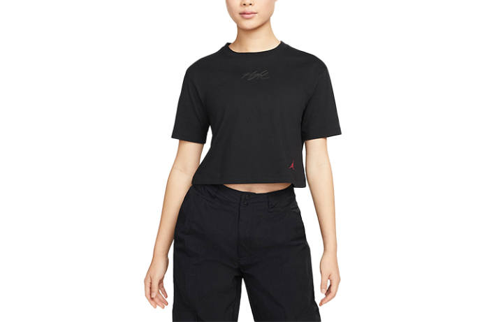 Jordan Jordan T Shirts Women's Black Crew Neck Moderate