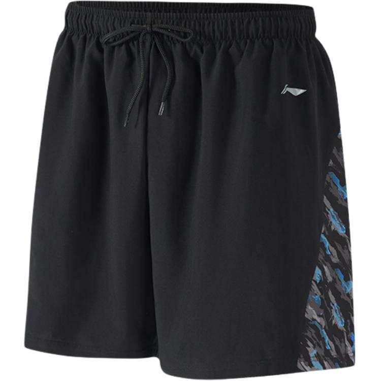 Li-Ning Li Ning Beach Shorts Men's Black 120 Moderate Square Leg Swim Trunks