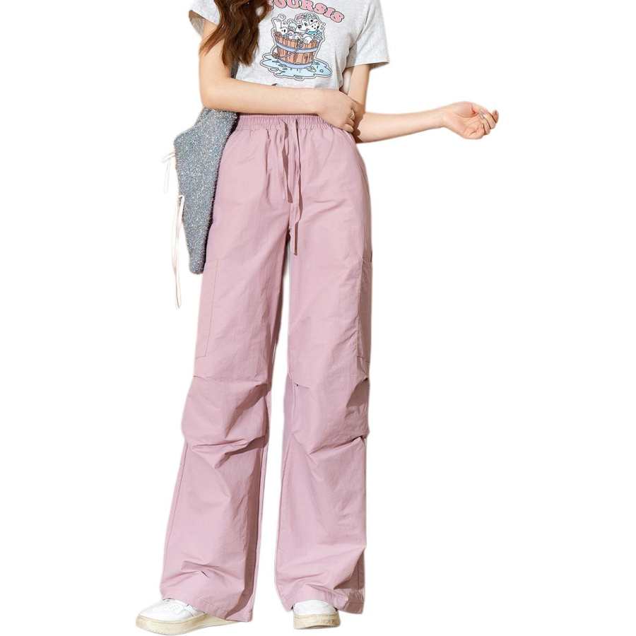 Tonlion Cargo Pants Women's Pink Purple Moderate Straight Fit Pants