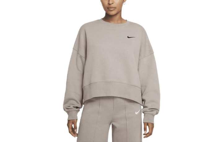 Nike Nike Sweatshirts Women's Khaki Crew Neck Moderate Regular