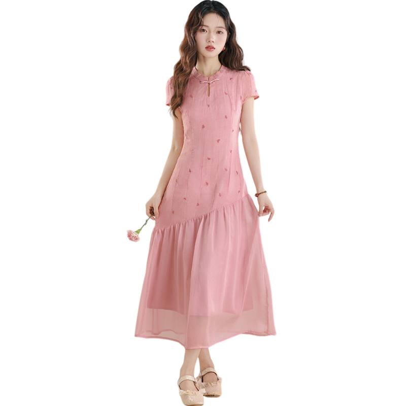 SIXUSICHOU Short Sleeved Dress Women's