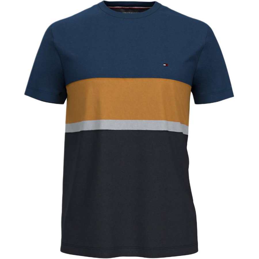 Tommy Hilfiger T Shirts Men's Blue Crew Neck Moderate