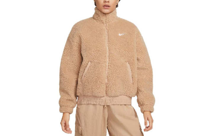 Nike Nike Velvet Jackets Women's Brown Stand Collar Moderate