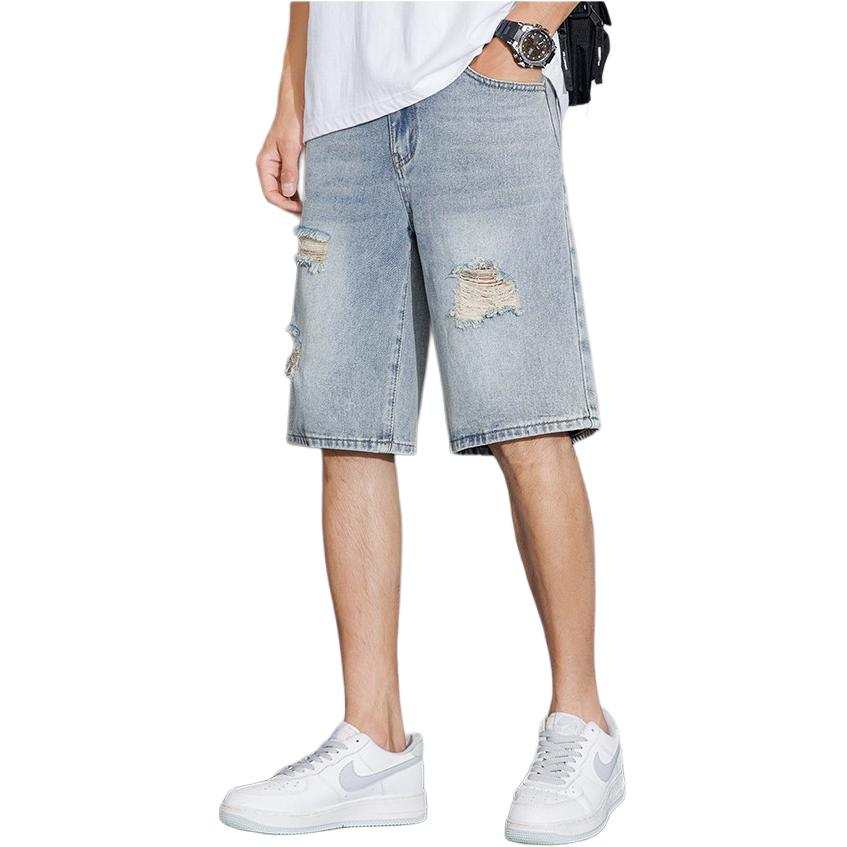 Tonlion Denim Shorts Men's Gray Blue