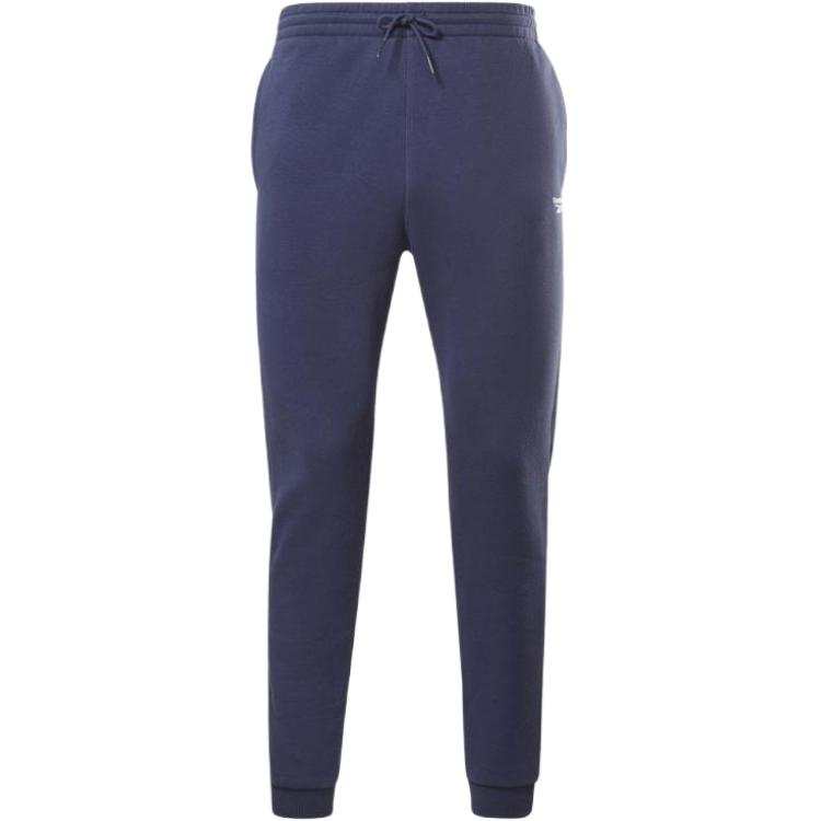 Reebok Knitted Sweatpants Men's Navy Blue Moderate Cuffed Pants