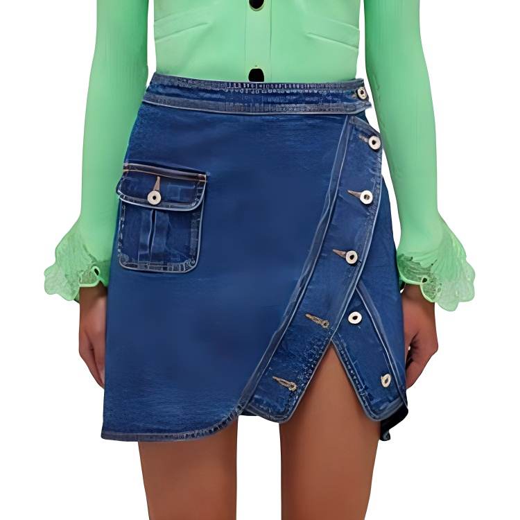 Self-portrait Self portrait Denim Short Skirts Women's Blue