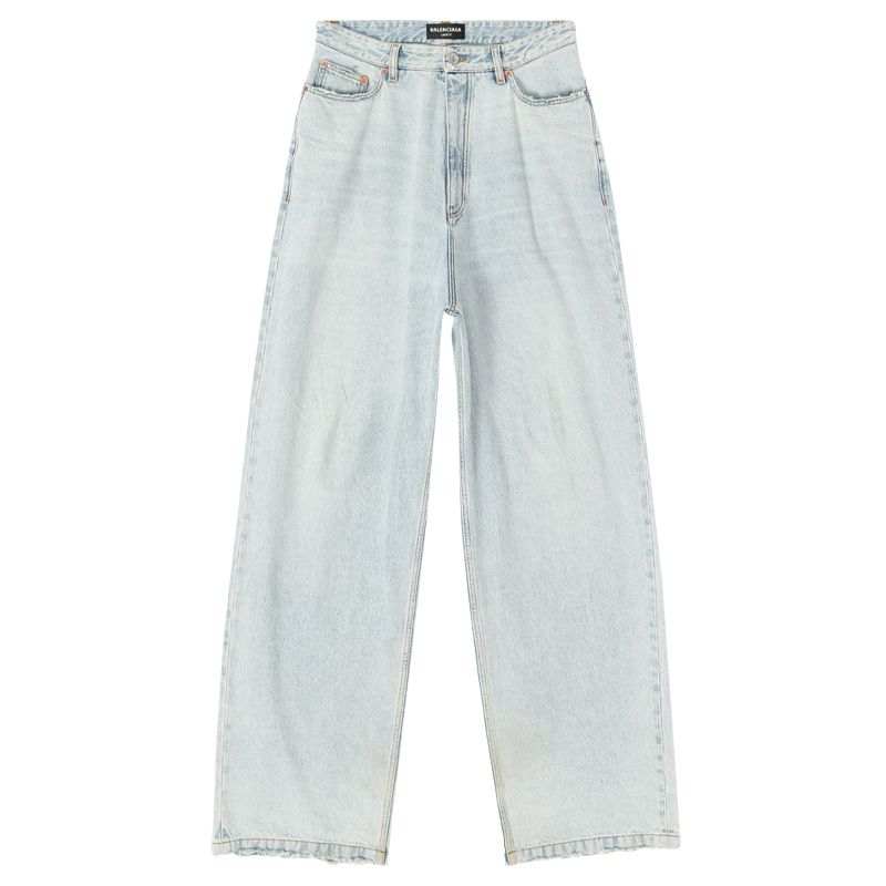 Balenciaga Jeans Men's Blue Moderate Wide Leg Pants