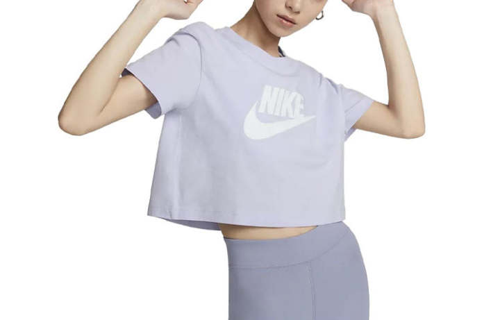 Nike Nike Crop Tops Women's Oxygen Purple Crew Neck Moderate