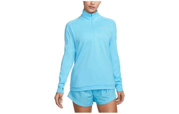 Nike Nike T Shirts Women's Sky Blue Stand Collar Moderate Straight Fit