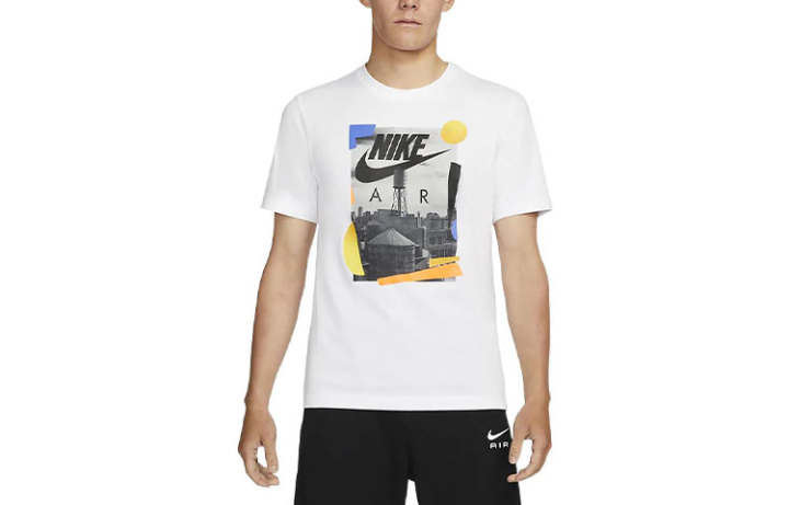 Nike Nike T Shirts Men's White Crew Neck Moderate Straight Fit