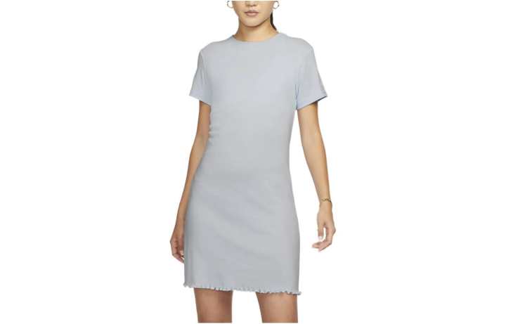 Nike Nike Short Sleeved Dresses Women's Light Blue Crew Neck Moderate Mid Length