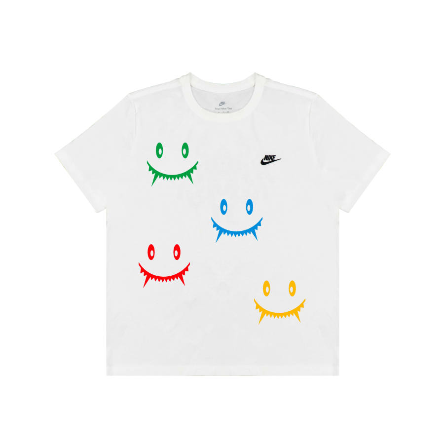 Nike Nike Dri Fit T Shirts Unisex White Crew Neck Moderate Straight Fit