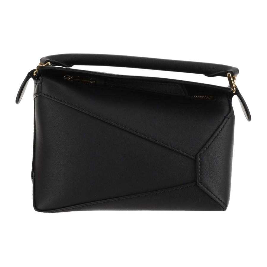 LOEWE Puzzle Grained Calfskin Crossbody Handbag Mini Women's Black