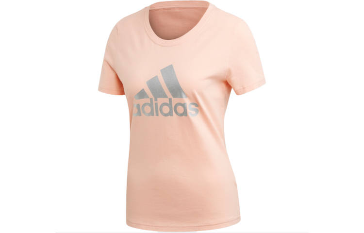 Adidas Adidas T Shirts Women's Pink Crew Neck Moderate Straight Fit