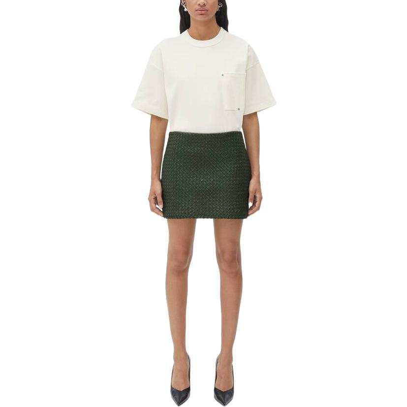Bottega Veneta T Shirts Women's White Crew Neck Moderate Straight Fit