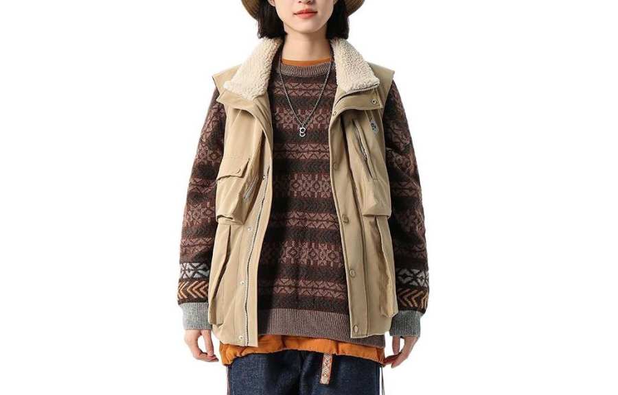 GOLDLION G+ Vests Unisex Khaki 69 Lapel Thickened Workwear