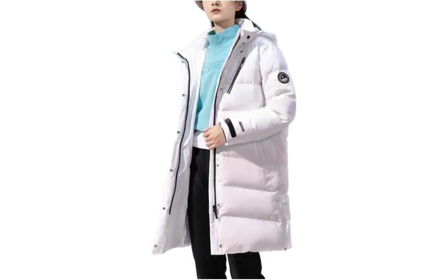 ANTA Outdoor Collection Down Jackets Women's White Hooded Thickened Down Jacket