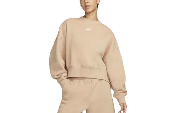 Nike Nike Sweatshirts Women's Khaki Crew Neck Moderate Regular