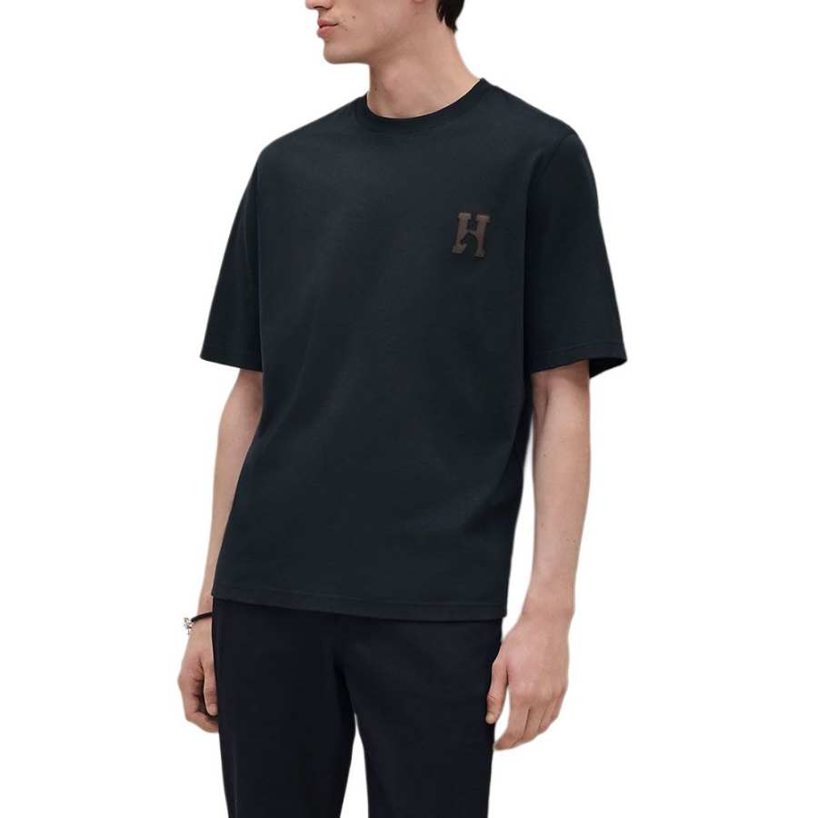 HERMES FW25 T Shirt Men's Marine Blue