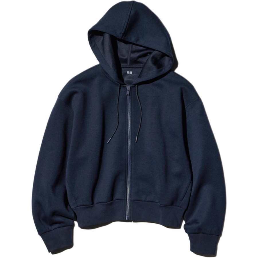 UNIQLO Sweatshirts Women's Navy Blue Hooded Non Detachable Moderate