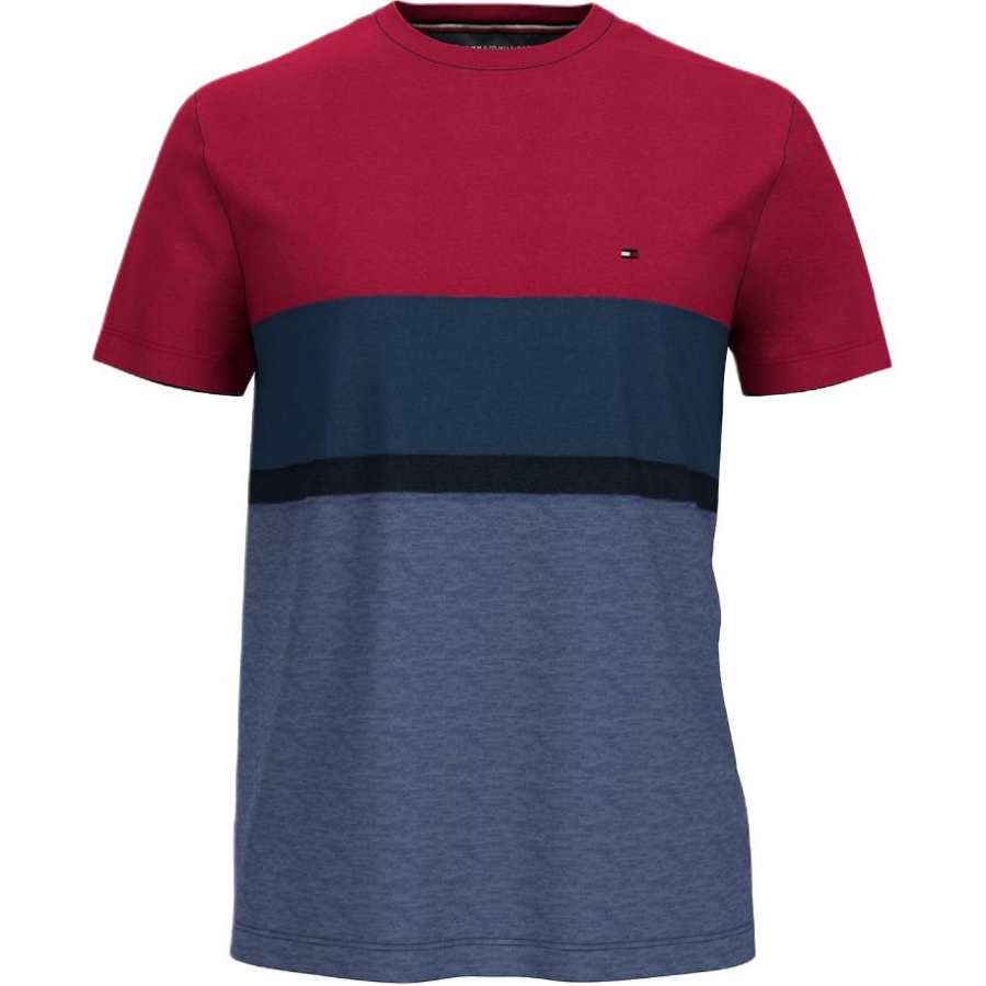 Tommy Hilfiger T Shirts Men's Red Crew Neck Moderate