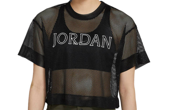 Jordan Jordan Crop Tops Women's Black Crew Neck Moderate