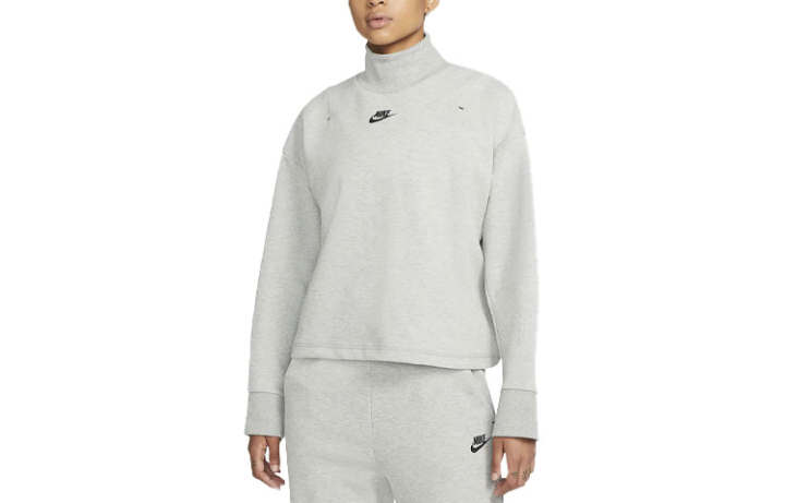 Nike Nike Sweatshirts Women's Gray Stand Collar Moderate Regular