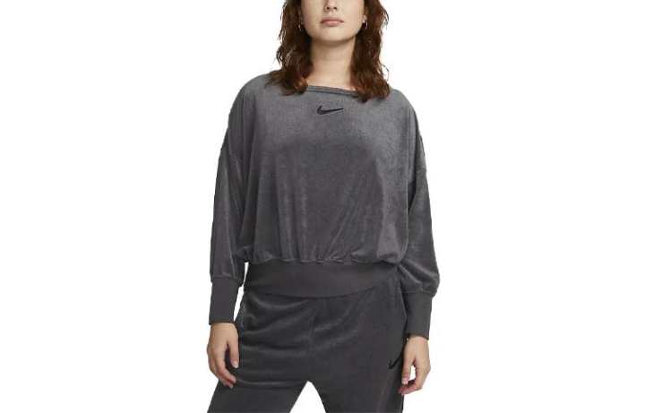 Nike Nike Sweatshirts Women's Gray Crew Neck Moderate Regular