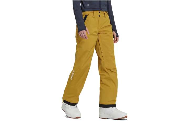 Adidas Adidas Terrex Ski Pants Women's Pulse Olive Green Straight Fit