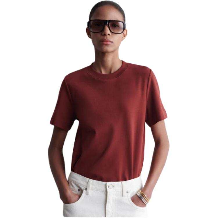 COS T Shirts Women's Vermilion Crew Neck Moderate Other