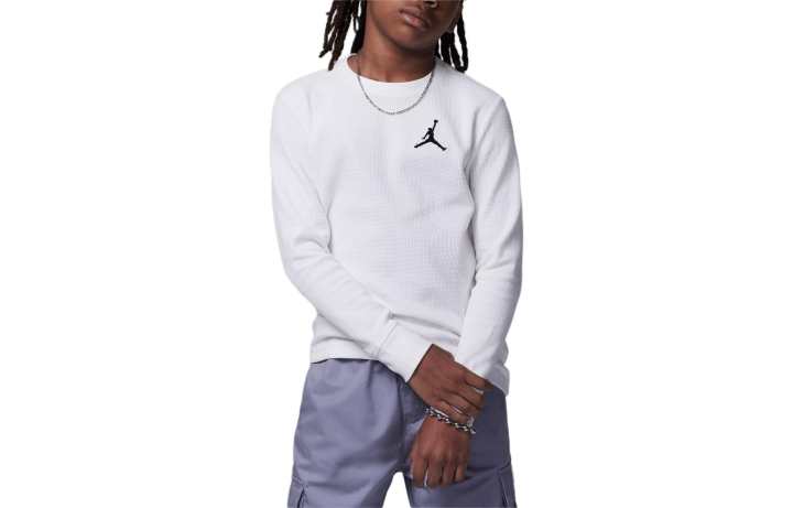 Jordan Jordan MJ Essentials Waffle Knit Long Sleeve Tee T Shirt Kids' White