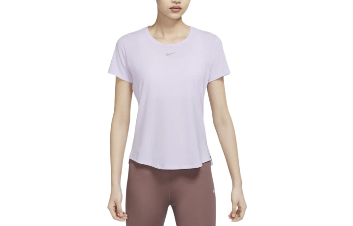Nike Nike T Shirts Women's Purple Crew Neck Moderate Straight Fit