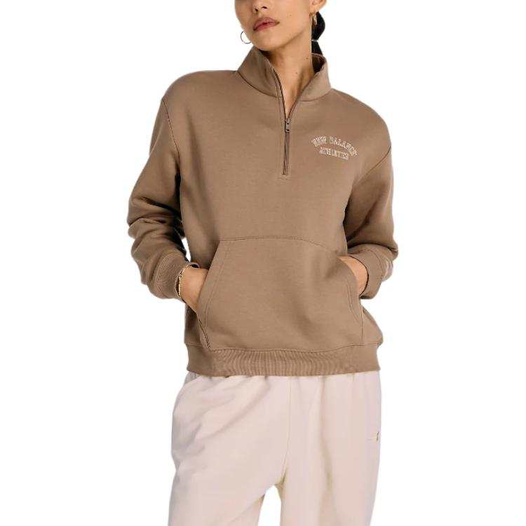 New Balance New Balance Graphic Quarter Zip Sweatshirt Women's Mushroom