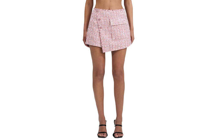 Self-portrait Self Portrait Casual Short Skirts Women's Pink Moderate A Line Skirt