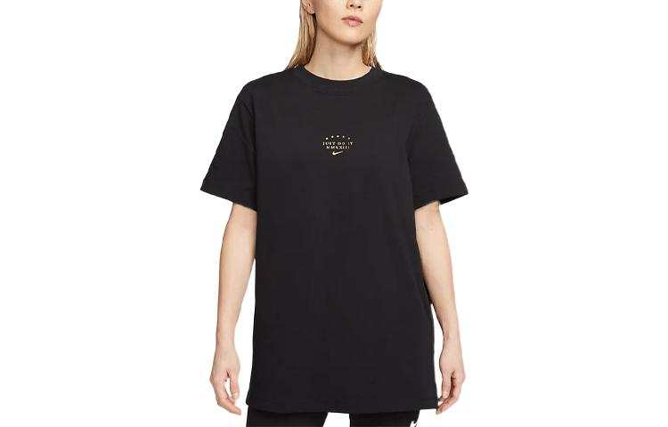 Nike Nike T Shirts Women's Black Crew Neck Moderate Straight Fit