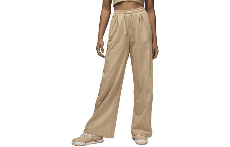 Jordan Jordan Knitted Sweatpants Women's Khaki Moderate Wide Leg Pants