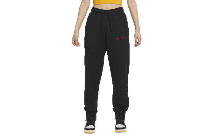 Jordan Jordan Knitted Sweatpants Women's Black Moderate Cuffed Pants