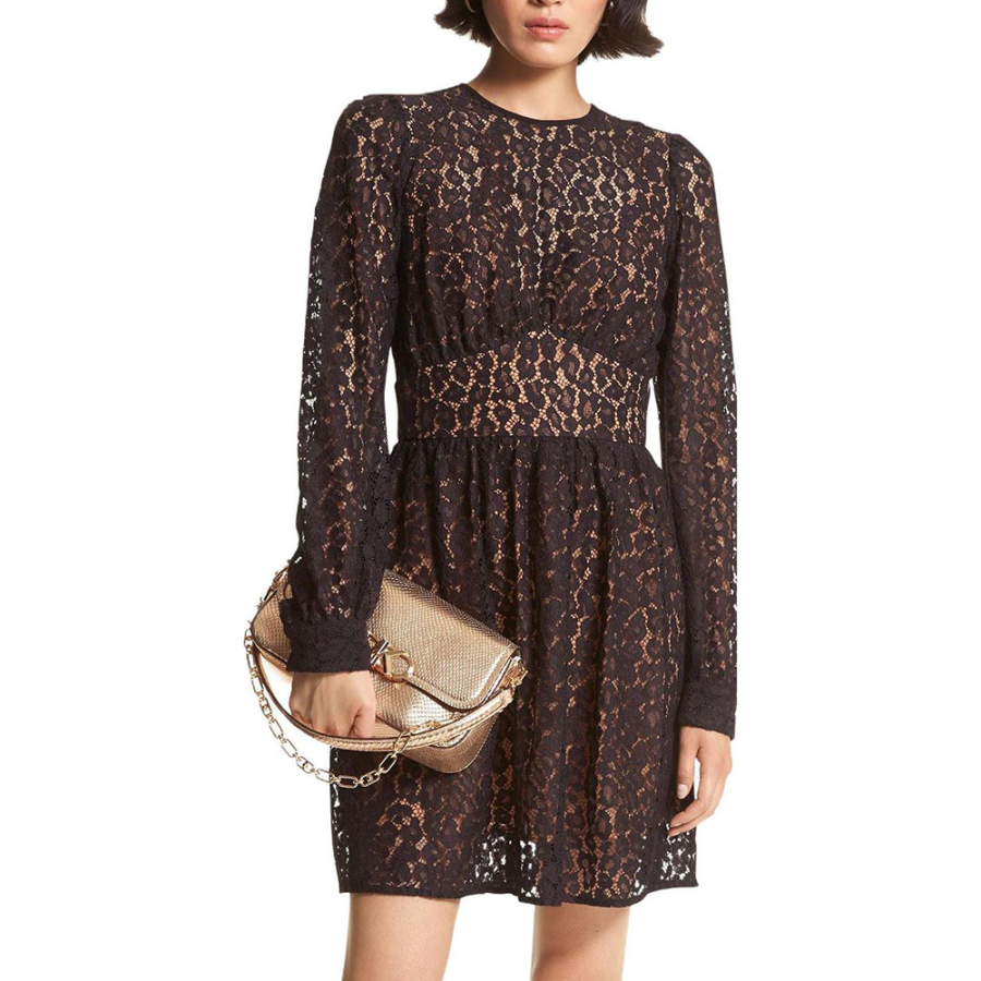 MICHAEL KORS SS23 Long Sleeved Dress Women's Black