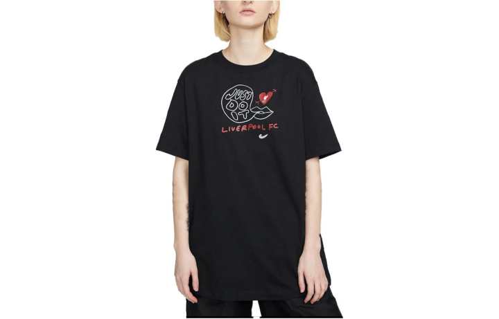 Nike Nike T Shirts Women's Black Crew Neck Moderate Straight Fit