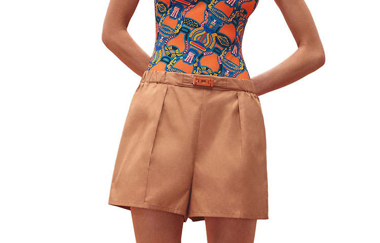 HERMES Casual Shorts Women's Coffee