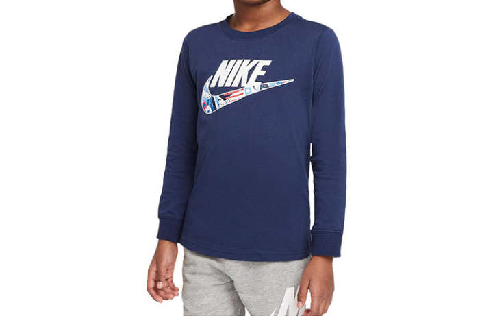 Nike Nike Long Sleeved T Shirt Dark Navy Blue Kids'