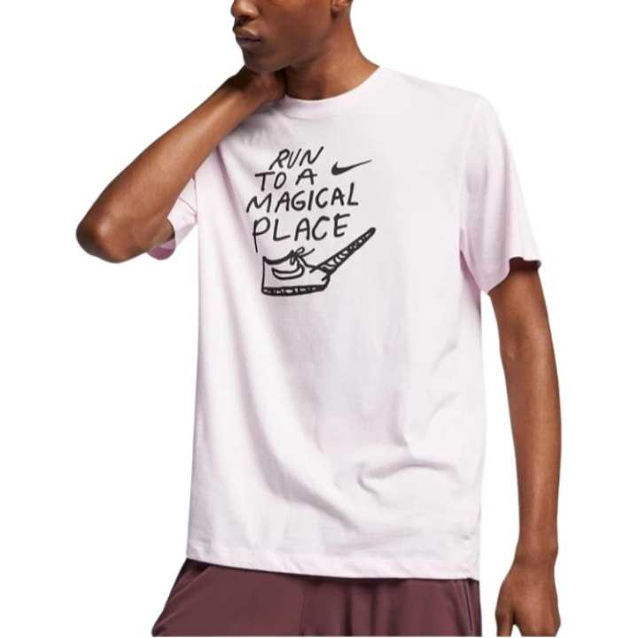 Nike Nike T Shirts Men's Pink Crew Neck Moderate Straight Fit
