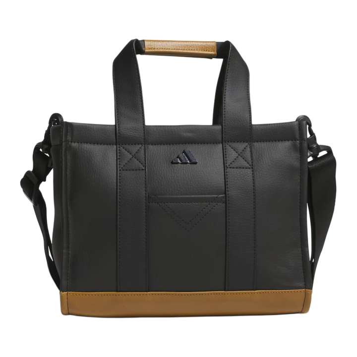Adidas Adidas Polyurethane Tote Bag, Shopping Bag, Handbag Men's Black With Bronze